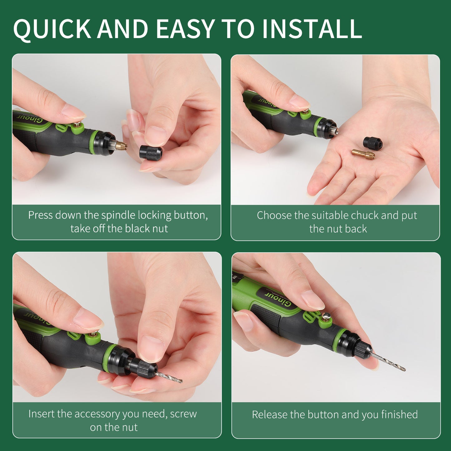 Mini Cordless Rotary Tool With 3-Speed